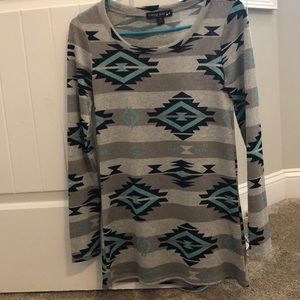 Aztec long sleeve top